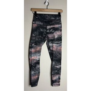 Lululemon Wunder Under 21” cropped azurite poppy coral Size 6